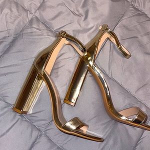 Gold prettylittlething 4” heels